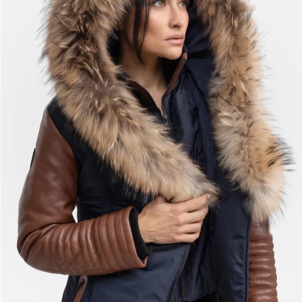 Melania Down Puffer With Leather Sleeves (Brand New With Tag) Canadian Brand